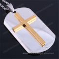 Wholesale Fashion Stainless Steel Dog Tag Cross Pendant (IO-st244)